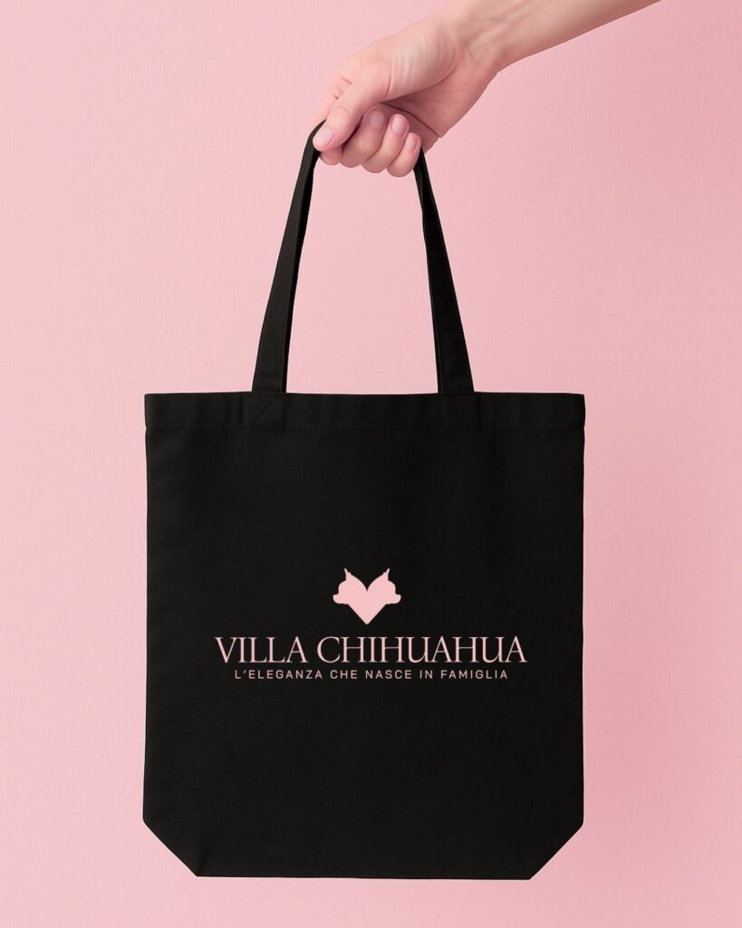Villa Chihuahua Essential Kit con guinzaglio e collare, ciotola pieghevole da viaggio, dispenser sacchetti, libretto sanitario e pochette elegante