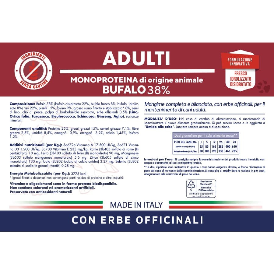 Crocchette vetline adulti taglia piccola monoproteiche gusto bufalo - immagine 4