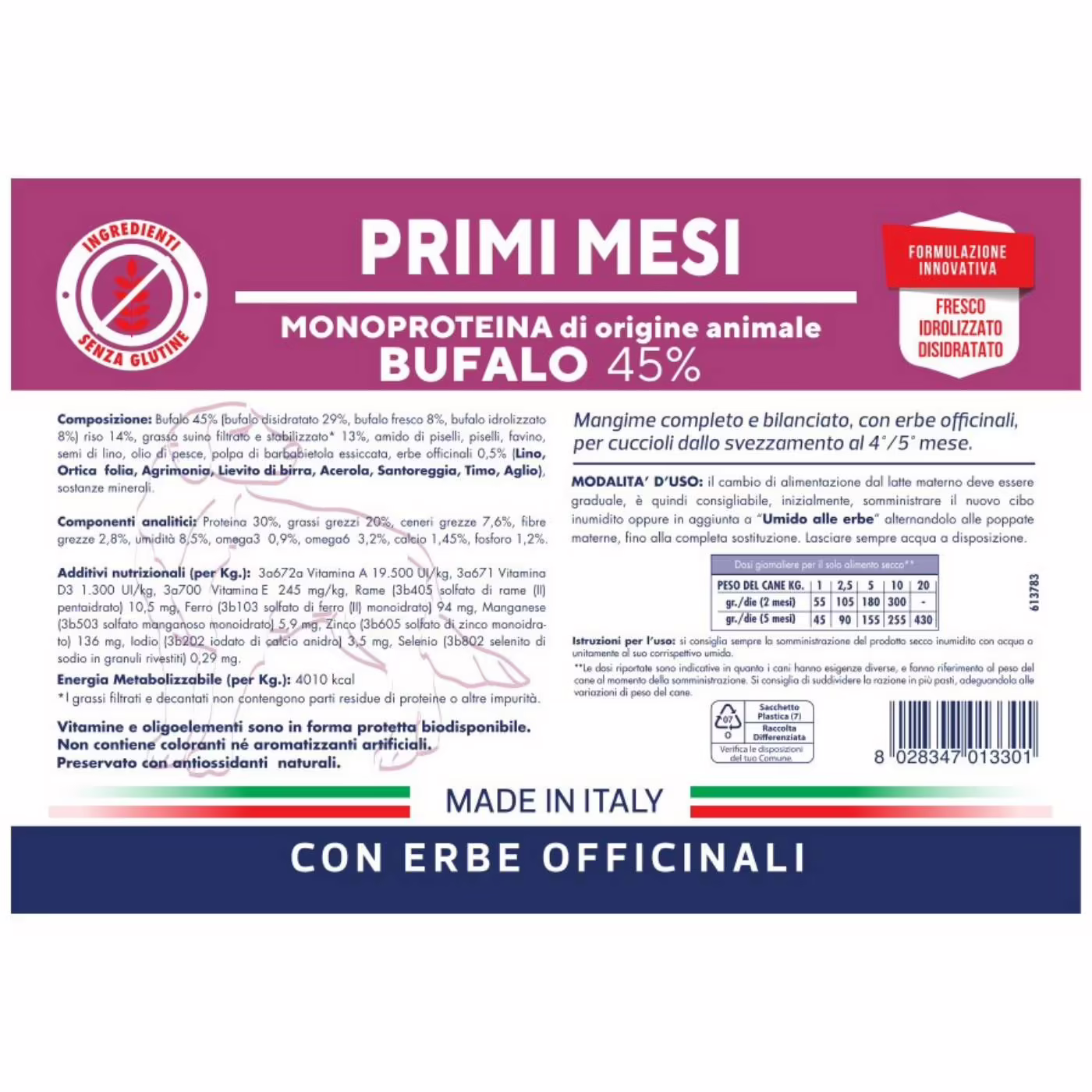 Crocchette vetline primi mesi per cuccioli monoproteiche gusto bufalo - immagine 3