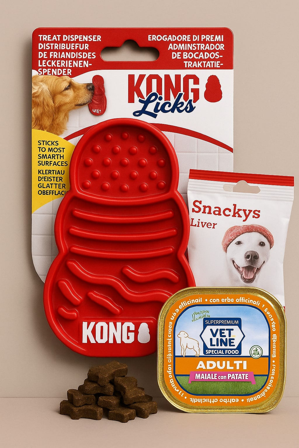 Kit gioco lick mat Kong - tappetino leccabile per cani