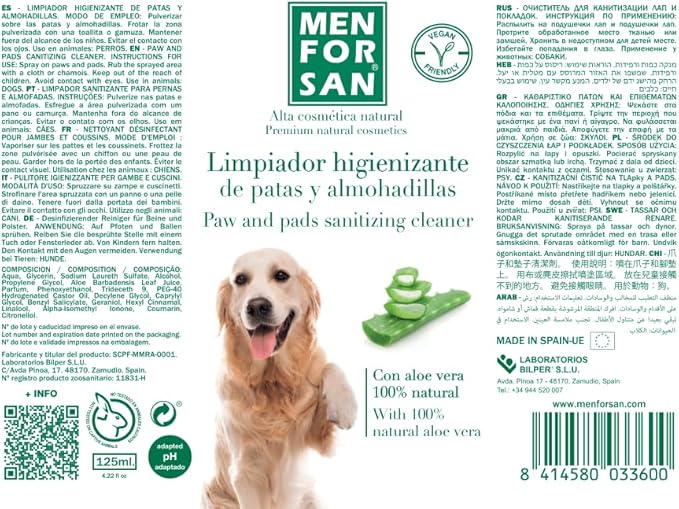 igienizzante zampe per cani e gatti