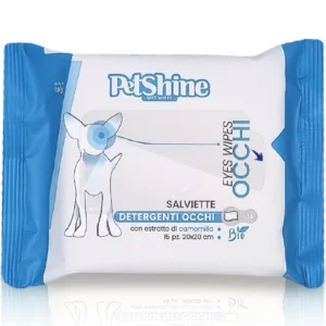 PetShine Occhi – Salviettine alla camomilla per zona Perioculare di Cani e Gatti