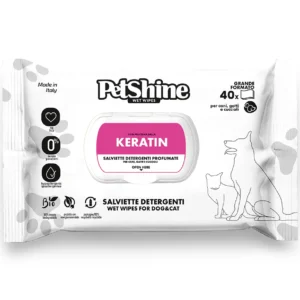 PetShine Keratin – Salviette Ristrutturanti alla Cheratina per Cani e Gatti