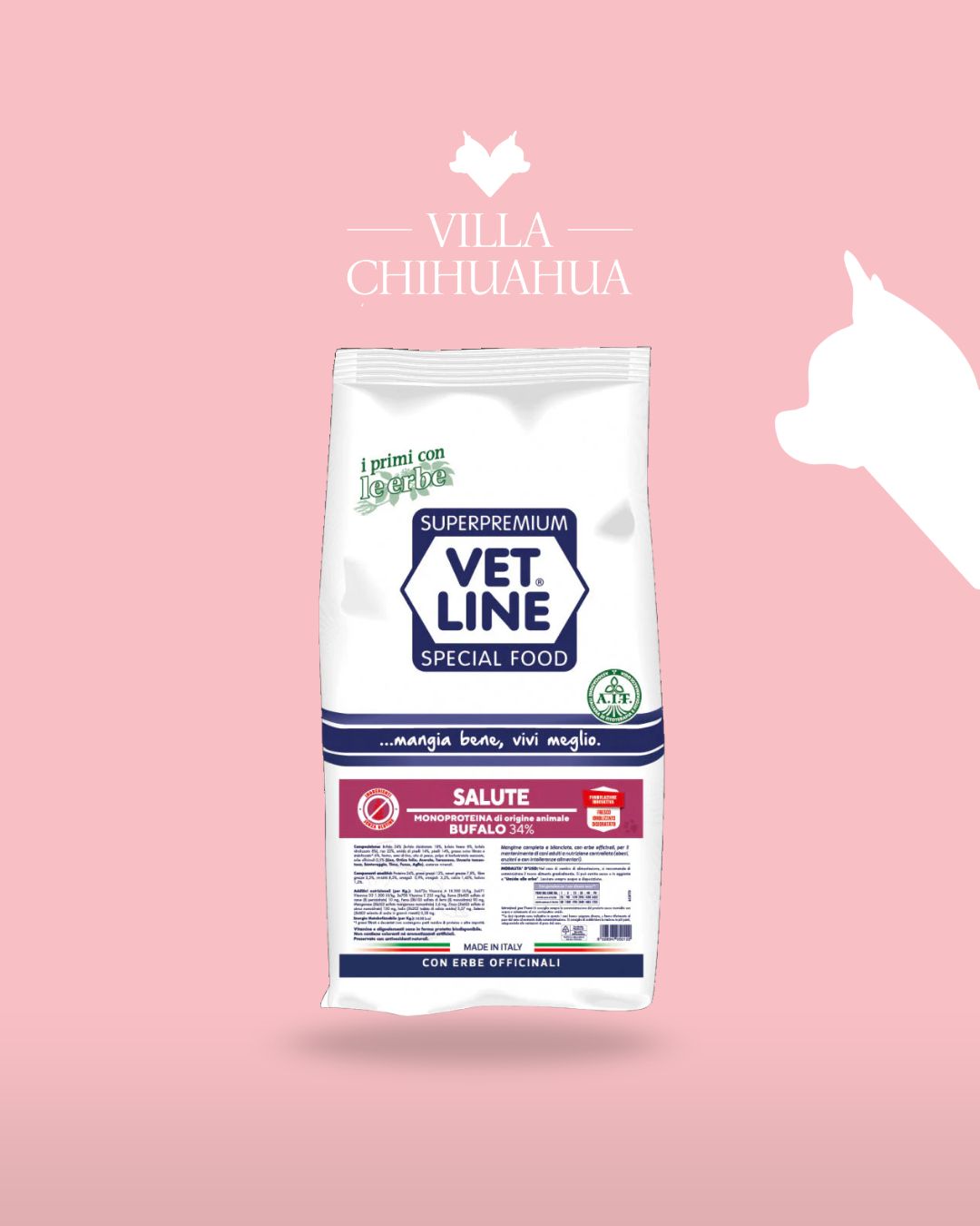 VetLine Salute Bufalo 3 kg – Monoproteico Ipoallergenico per Cani Sensibili
