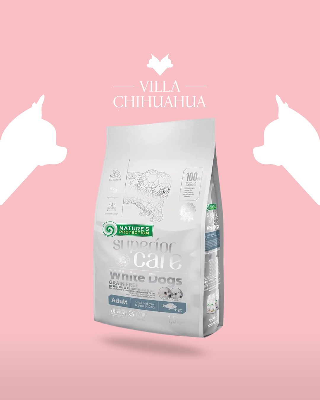 cibo secco grain free per cani adulti taglia piccola e mini al pesce bianco 1,5 kg
