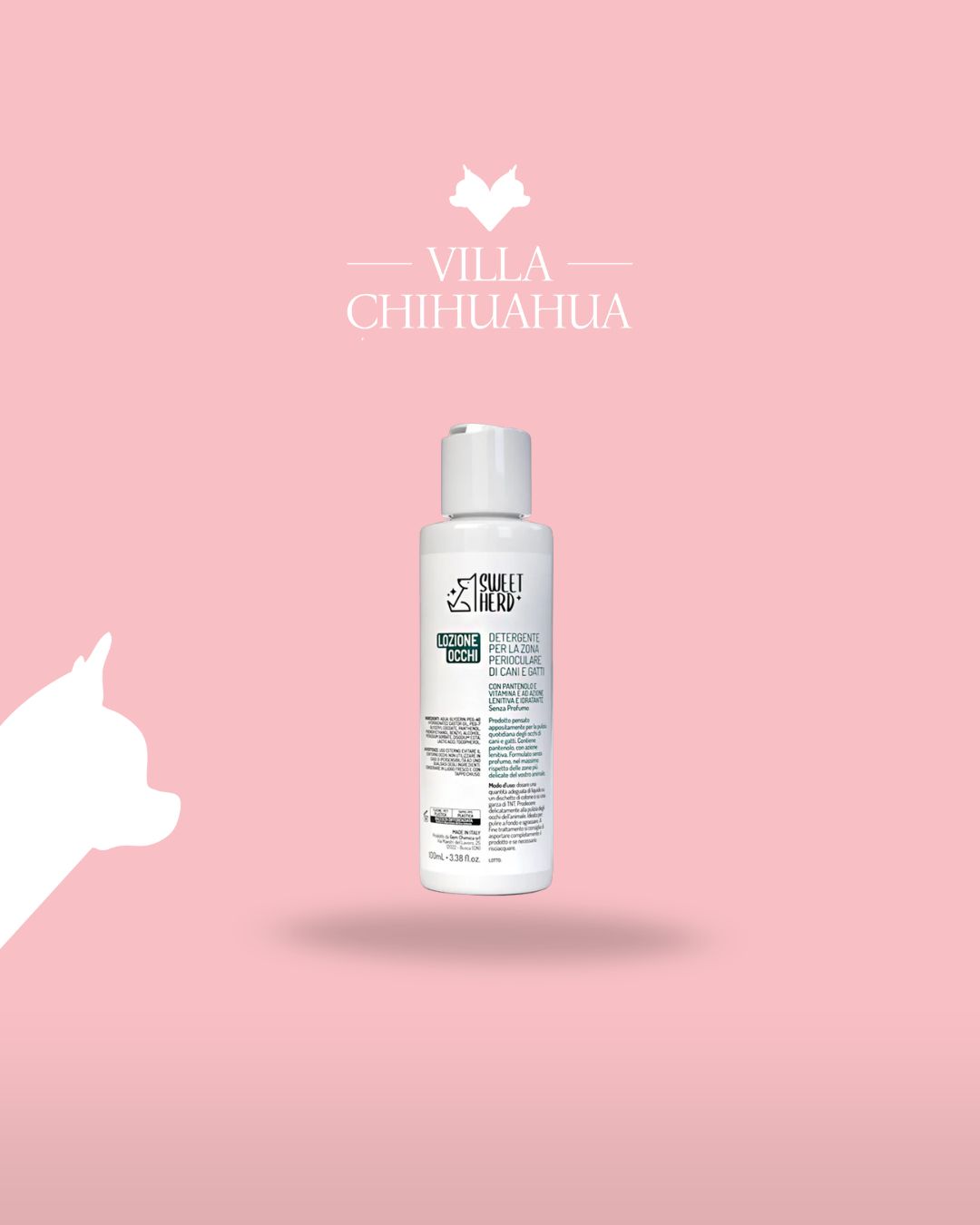 SweetHerd Lozione Occhi Lenitiva e Idratante con Pantenolo e Vitamina E – Per Cani e Gatti