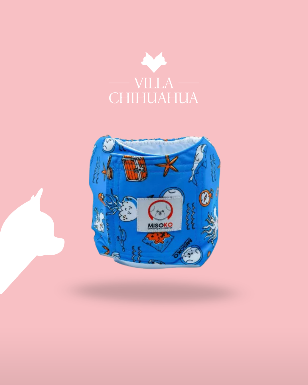Pannolino Riutilizzabile MISOKO per Cani Toy – Design Polpo Taglia S