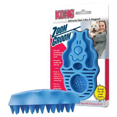 Kong ZoomGroom Spazzola Districante per Cani e Gatti – Rimuove Nodi, Pelo Morto e Sottopelo - immagine 4