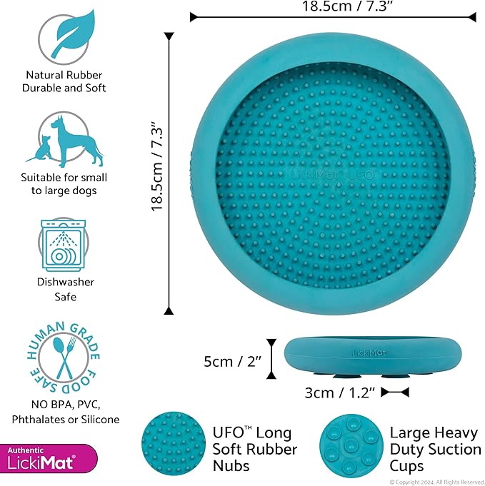 LickiMat UFO – Tappetino da Leccamento con Ventose per Cani e Gatti | Anti Stress e Slow Feeder - immagine 4