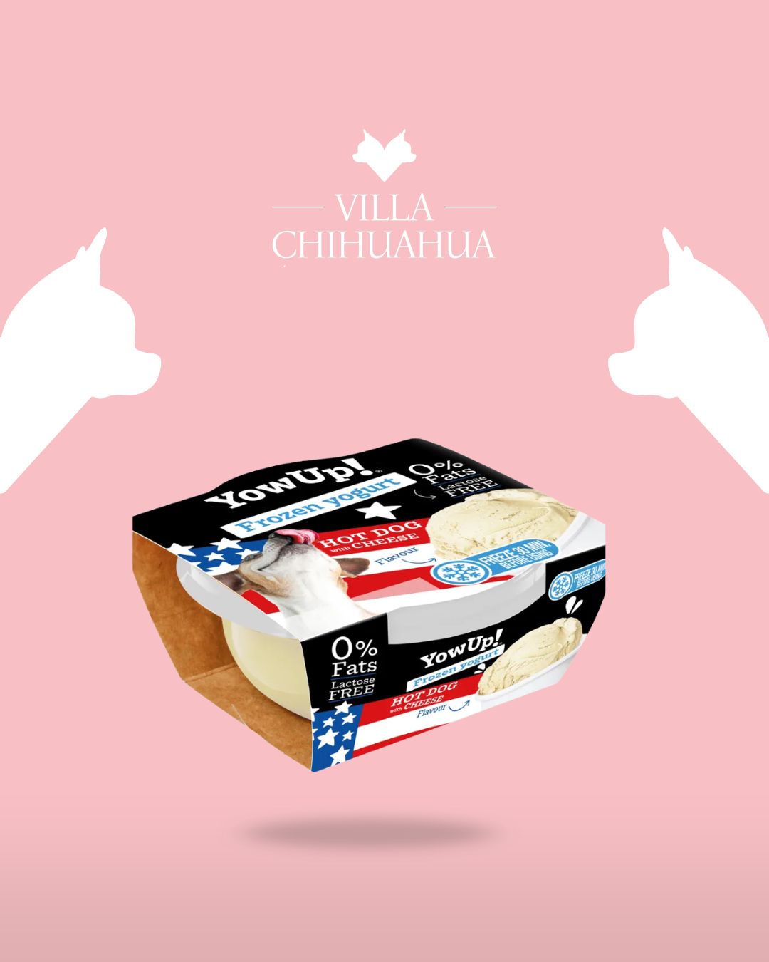 YowUp! Frozen Yogurt Hot Dog & Cheese per Cani – Gelato allo Yogurt Hot Dog e Formaggio 110g